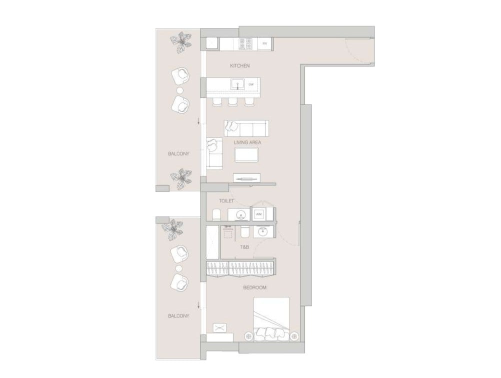 Floor plan — 1 BR