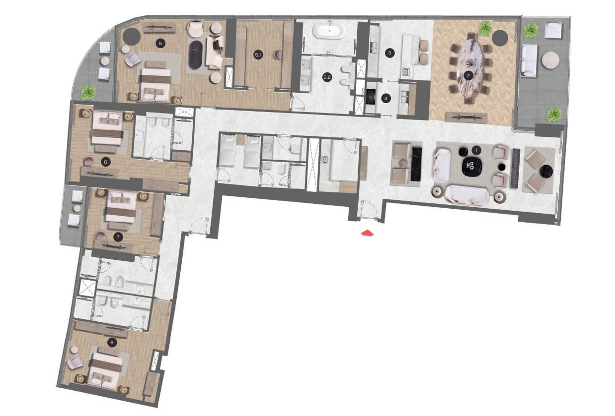 Floor plan — 4 BR