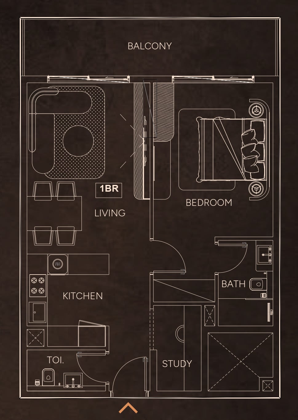 Floor plan — 1 BR