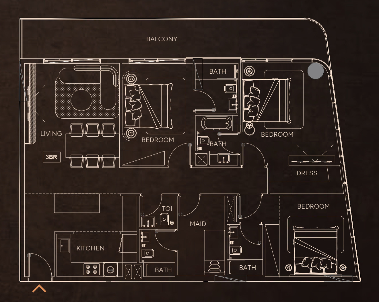 Floor plan — 3 BR