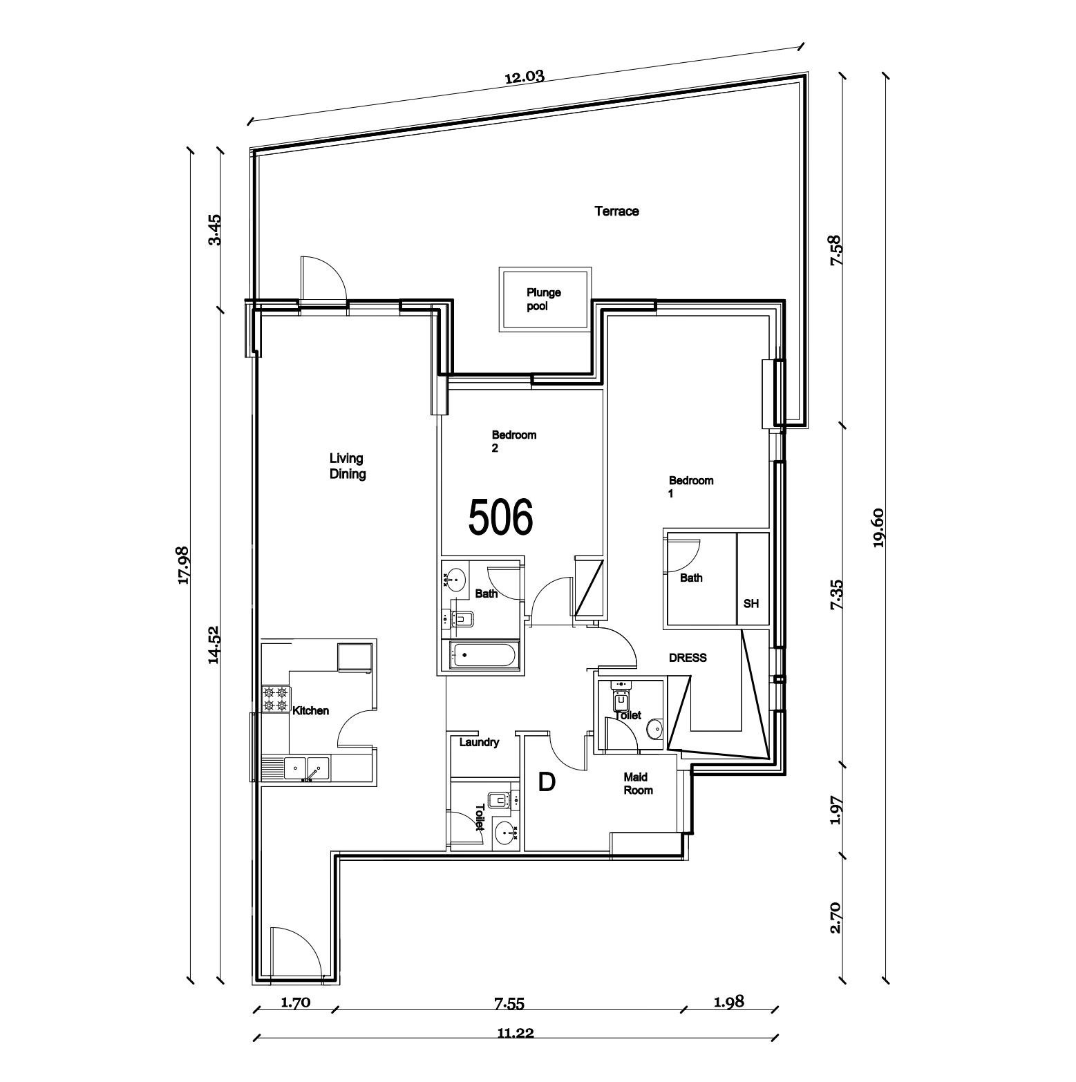 Floor plan — 2 BR
