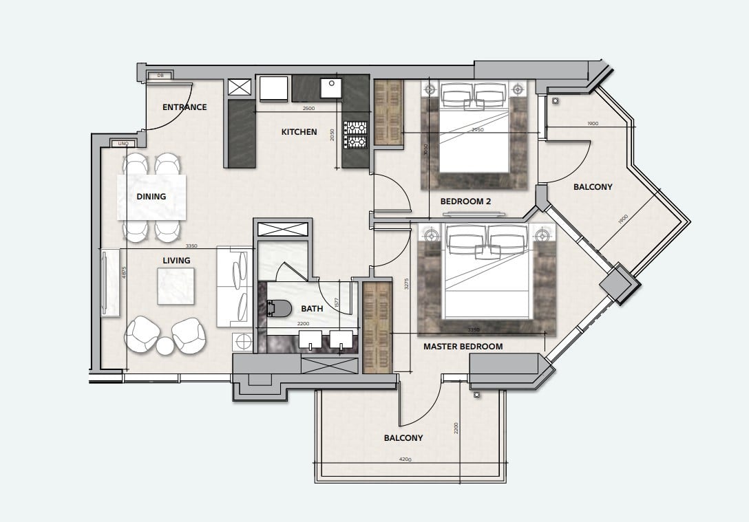 Floor plan — 2 BR
