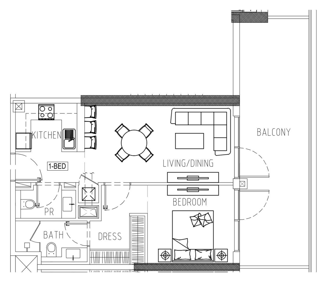 Floor plan — 1 BR