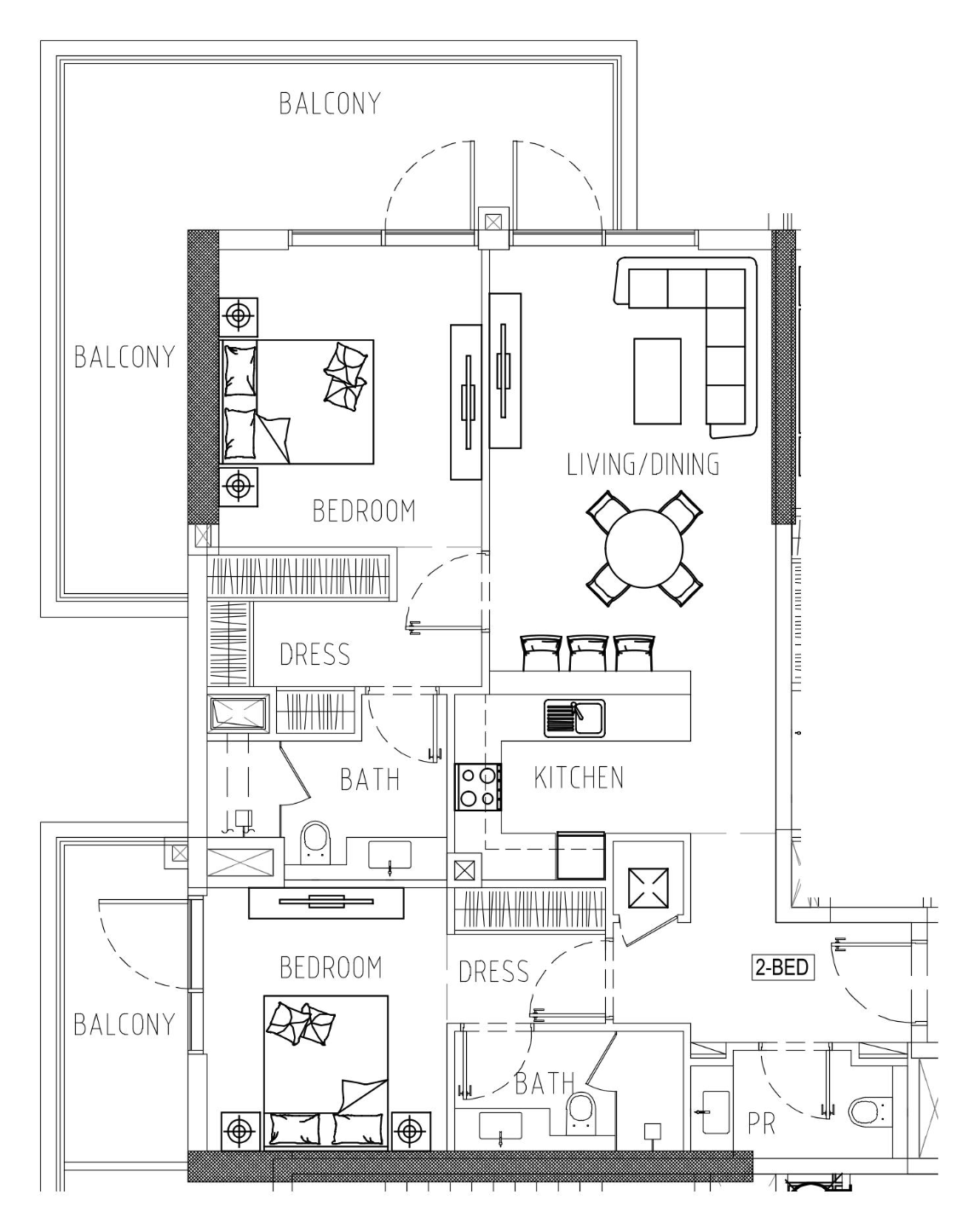 Floor plan — 2 BR