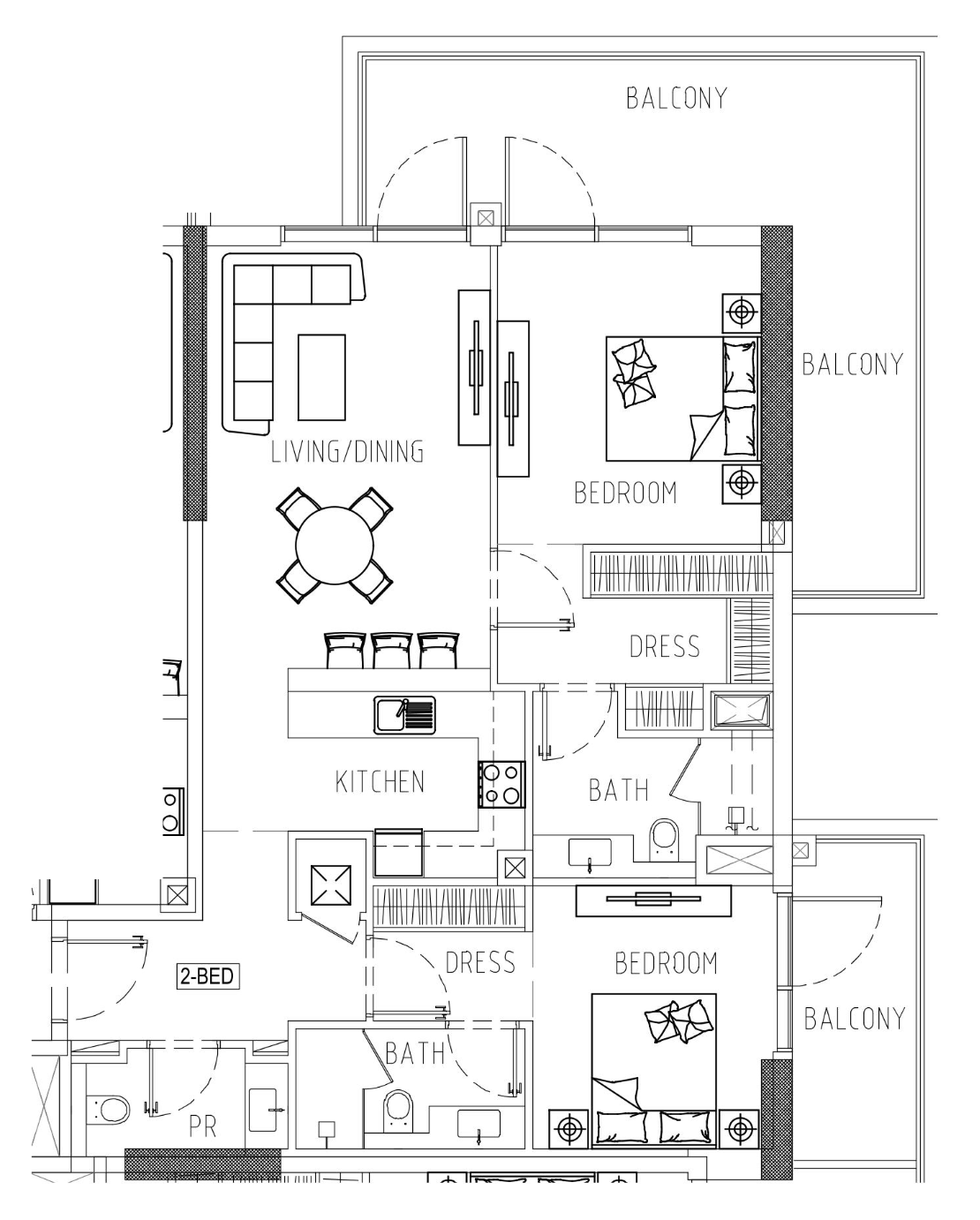 Floor plan — 2 BR
