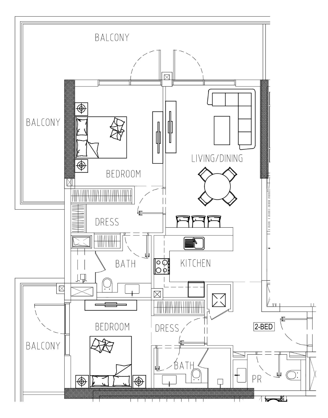 Floor plan — 2 BR