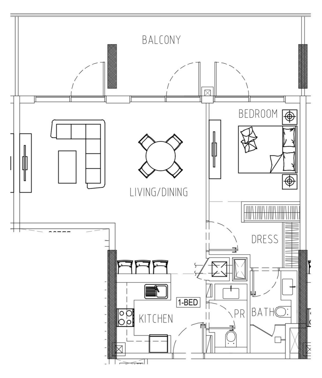 Floor plan — 1 BR