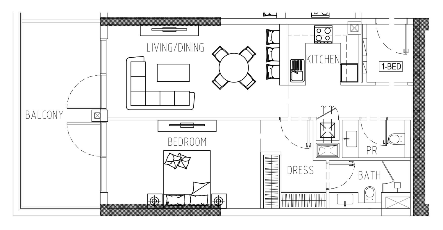 Floor plan — 1 BR