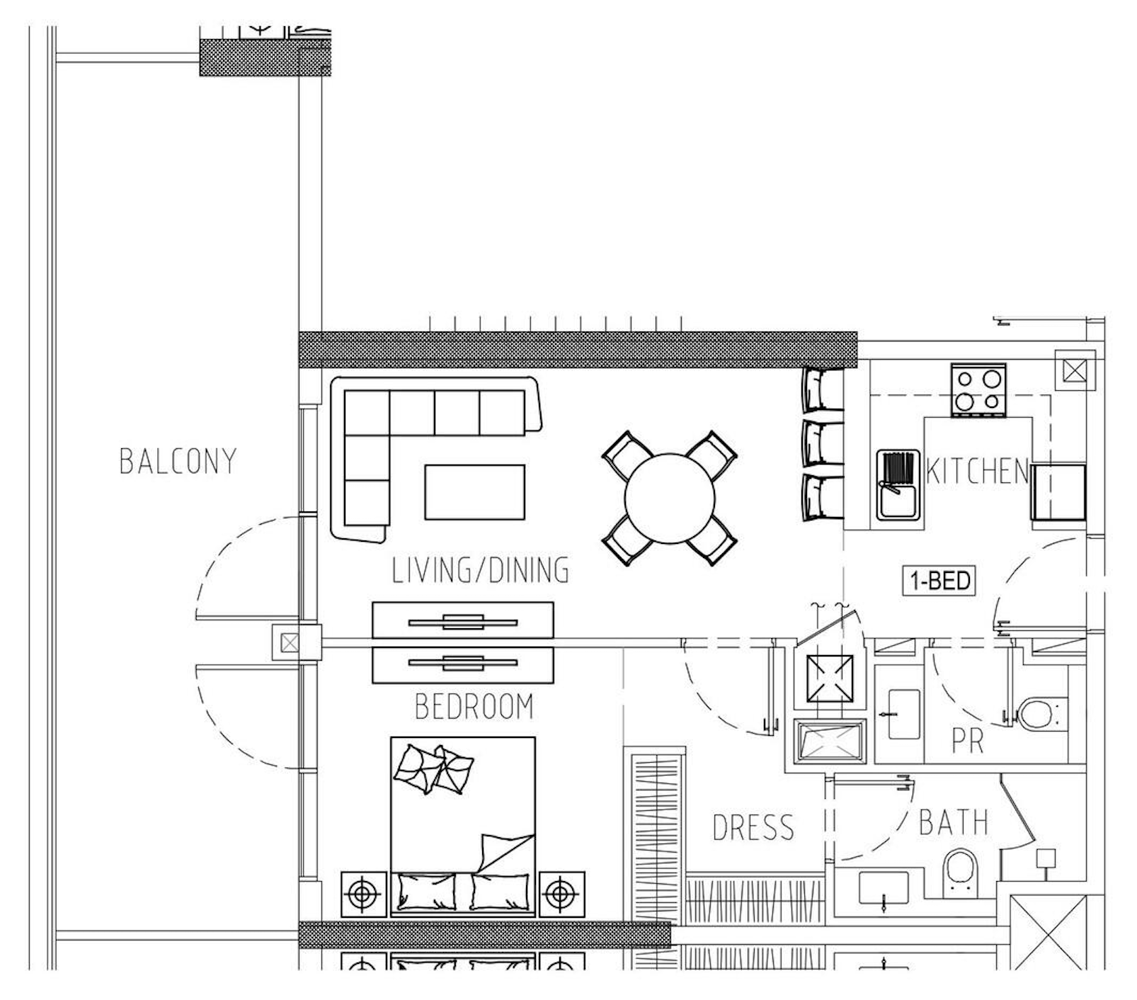 Floor plan — 1 BR