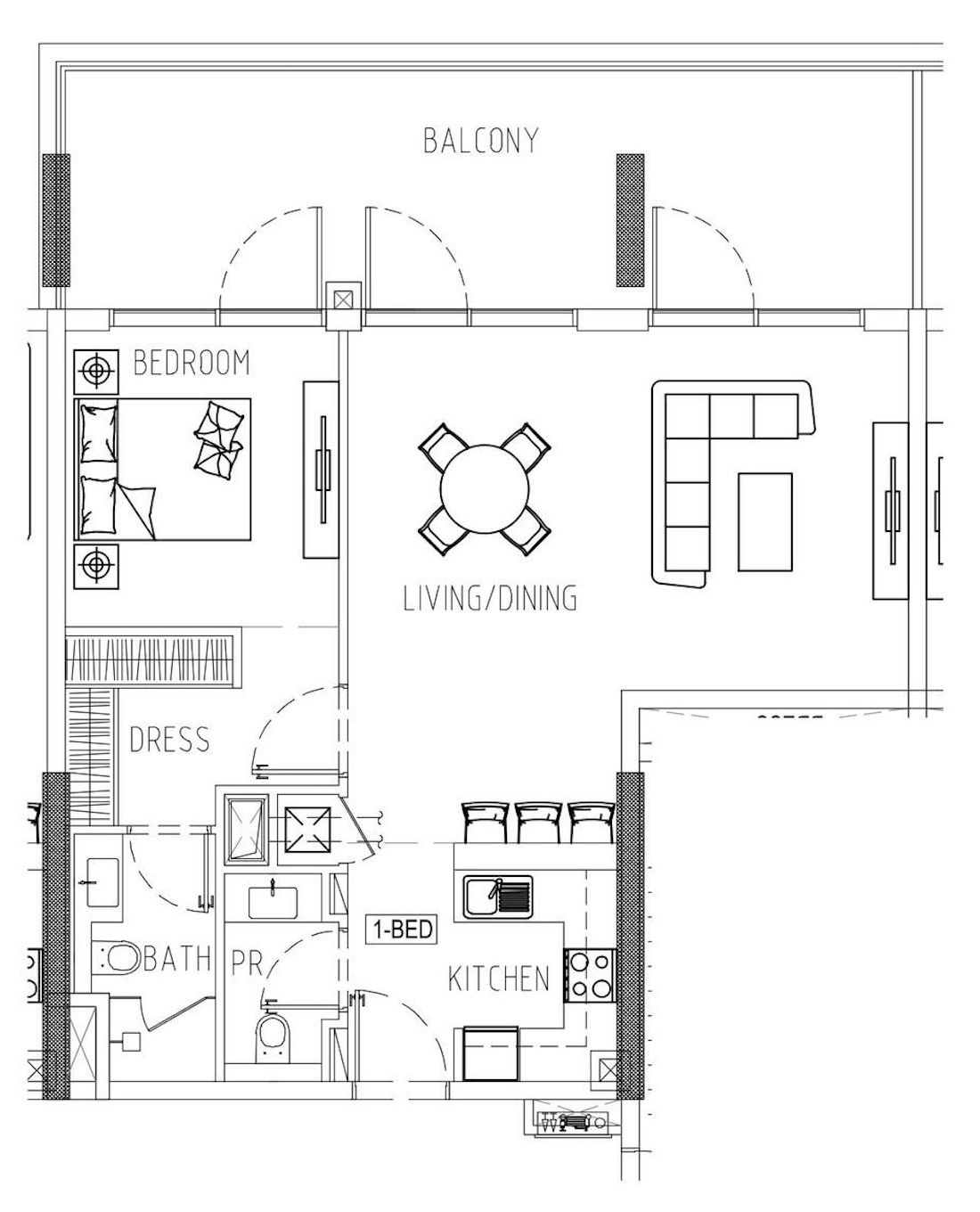 Floor plan — 1 BR