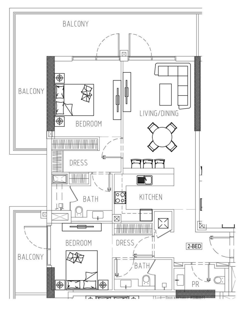 Floor plan — 2 BR