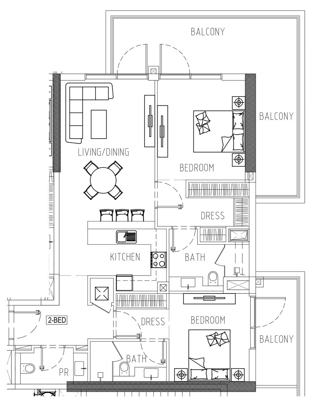 Floor plan — 2 BR