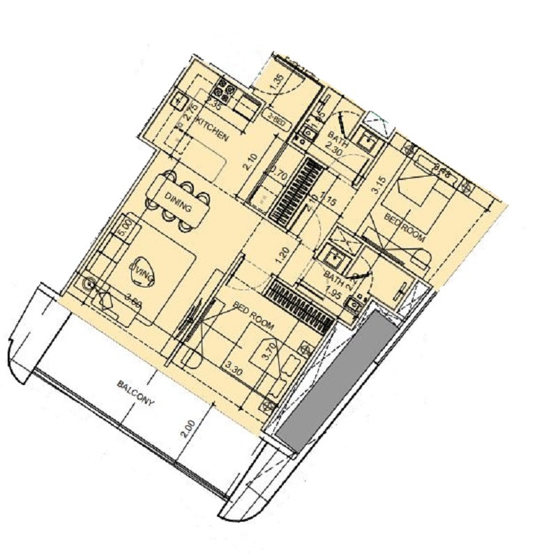 Floor plan — 2 BR