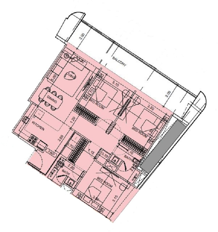 Floor plan — 3 BR