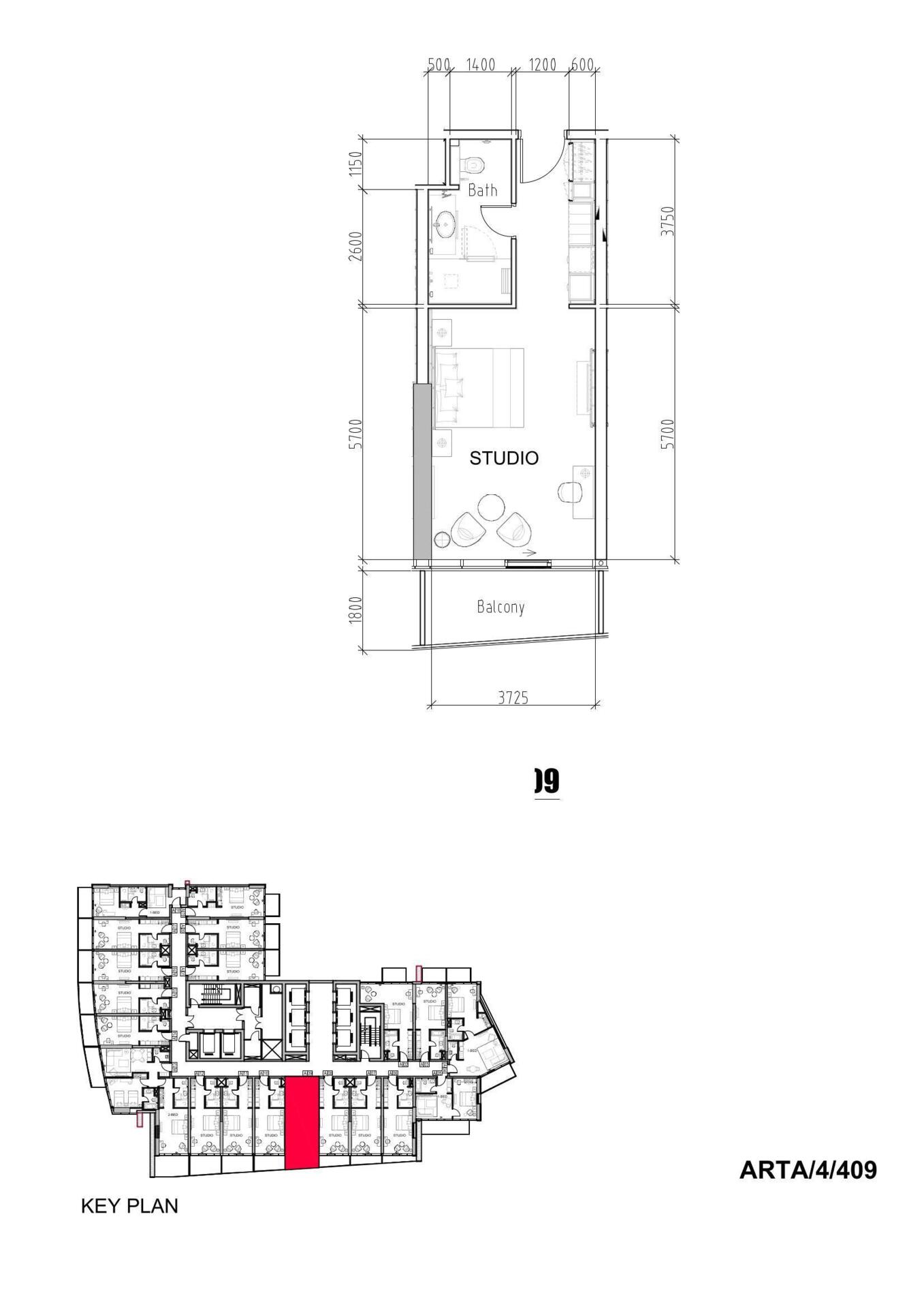 Floor plan — Studio