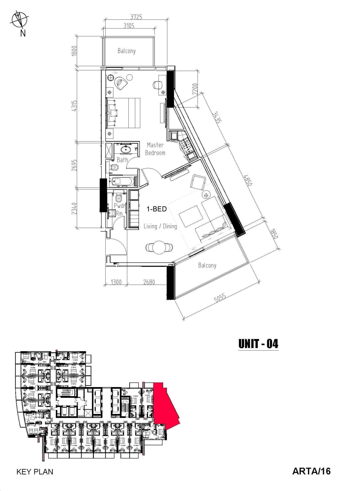 Floor plan — 1 BR