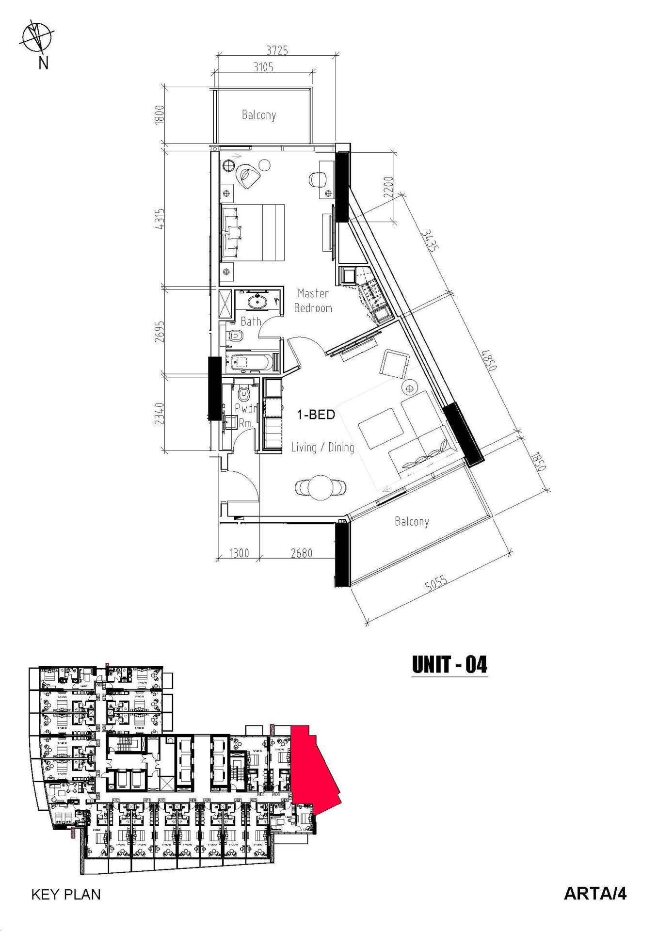 Floor plan — 1 BR