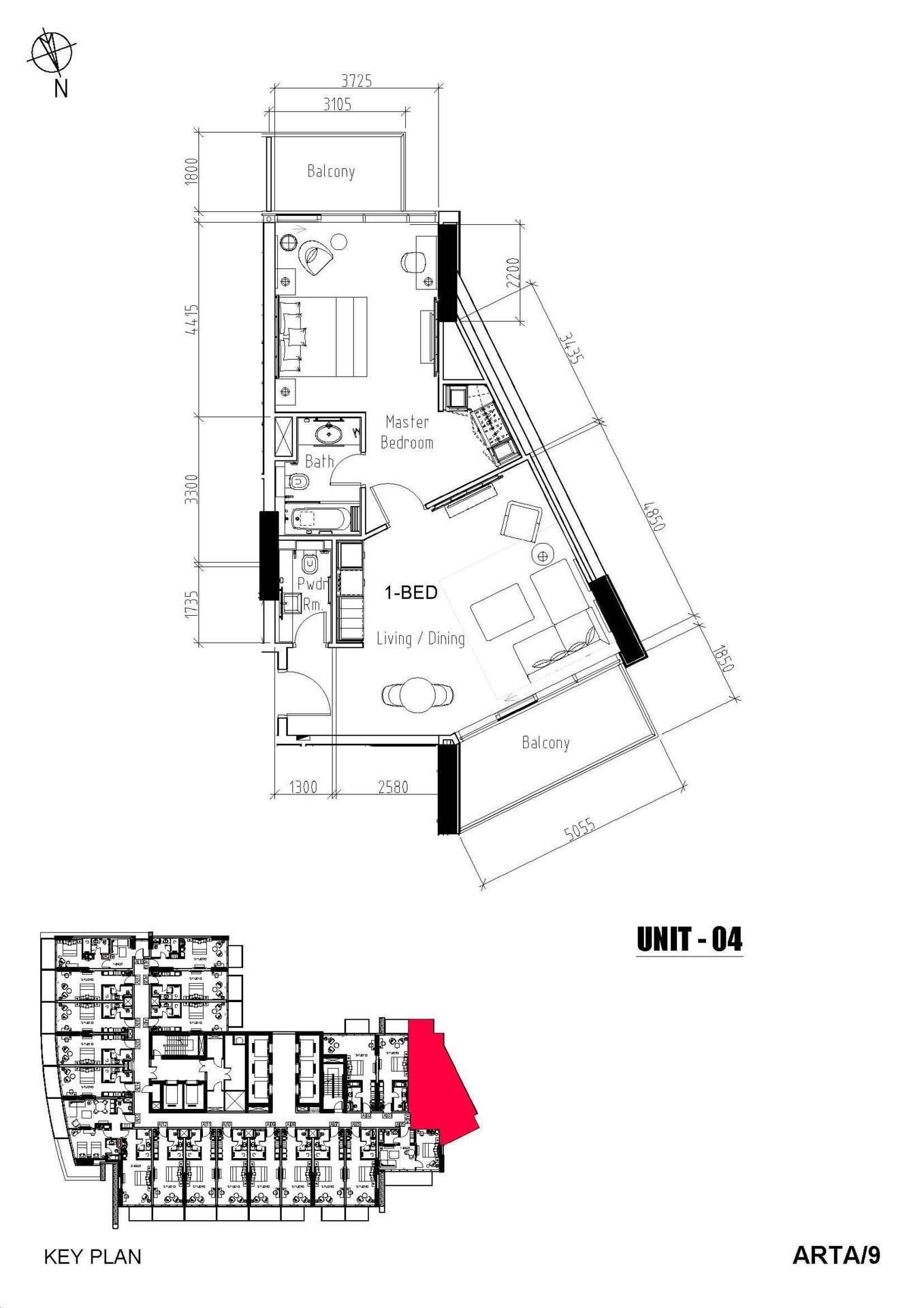 Floor plan — 1 BR