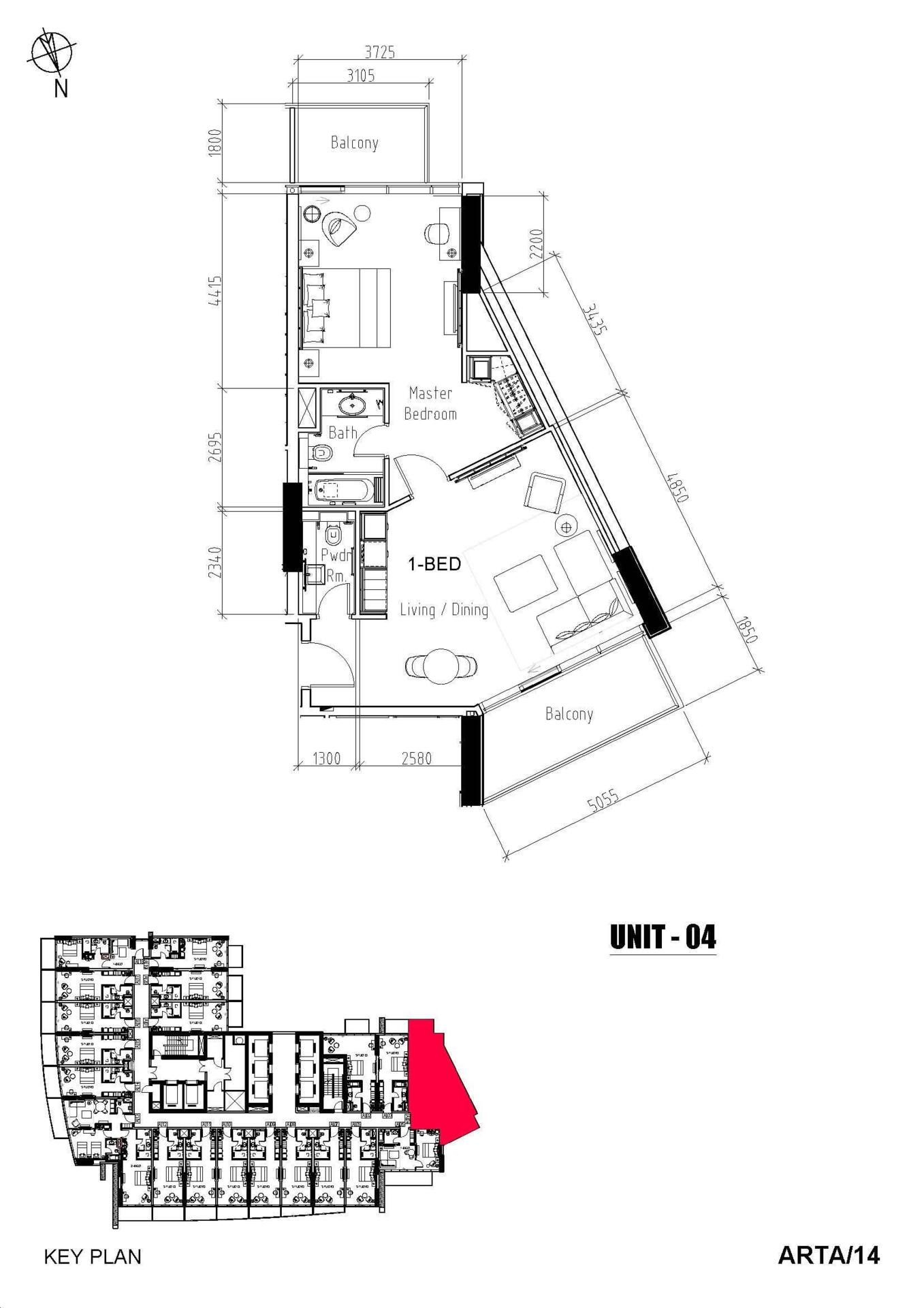 Floor plan — 1 BR