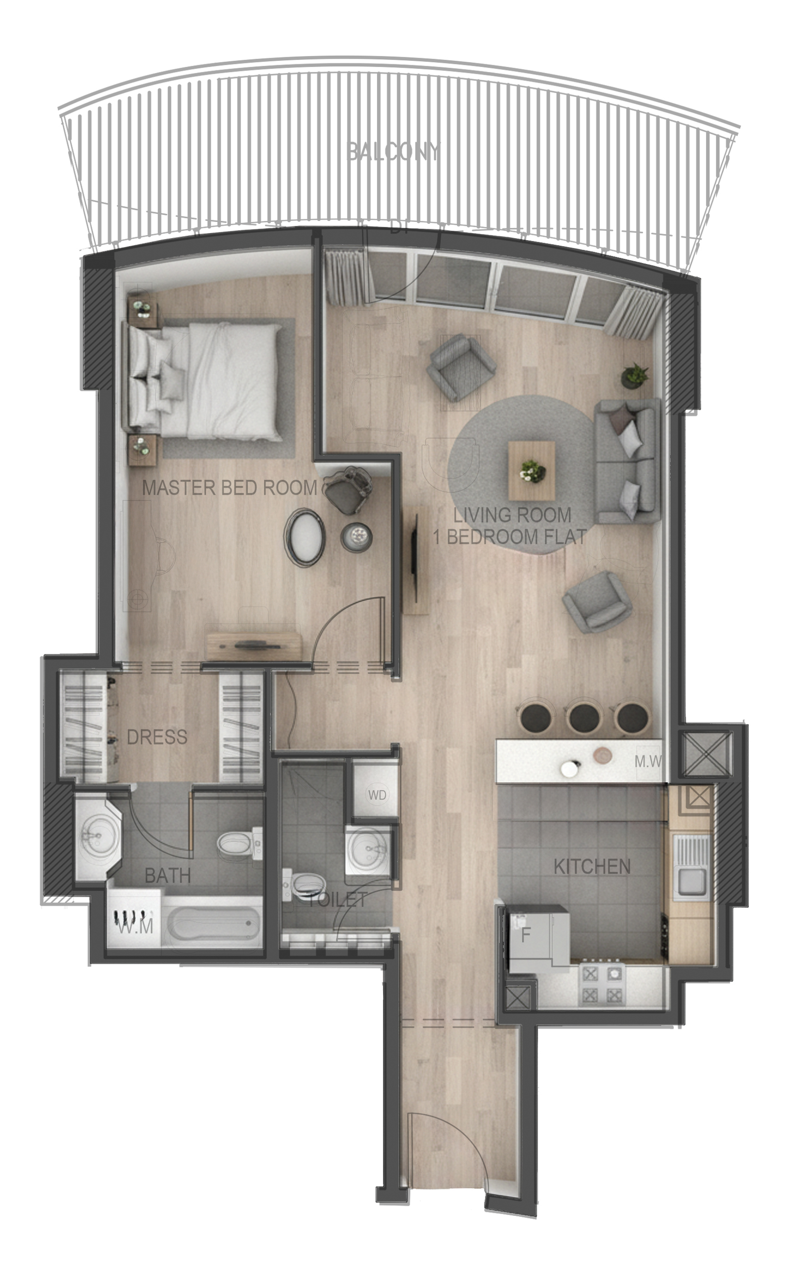 Floor plan — 1 BR