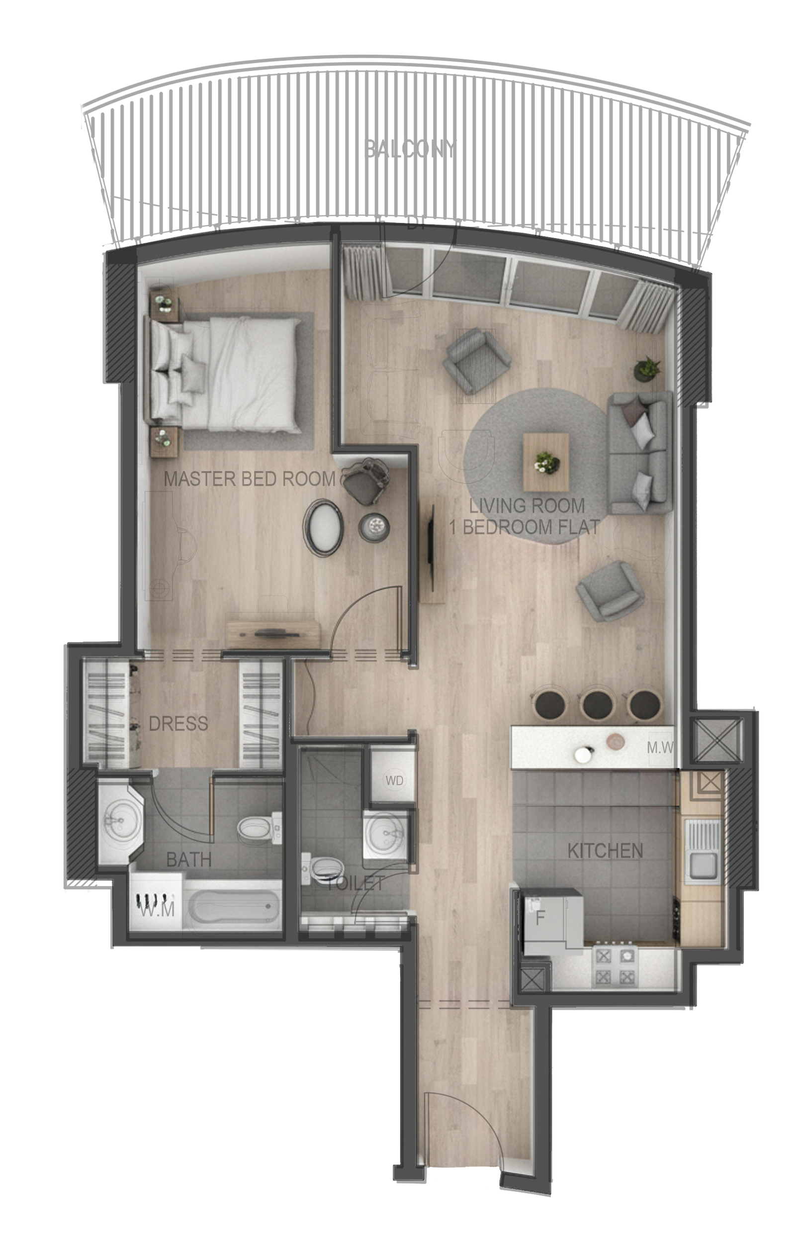 Floor plan — 1 BR