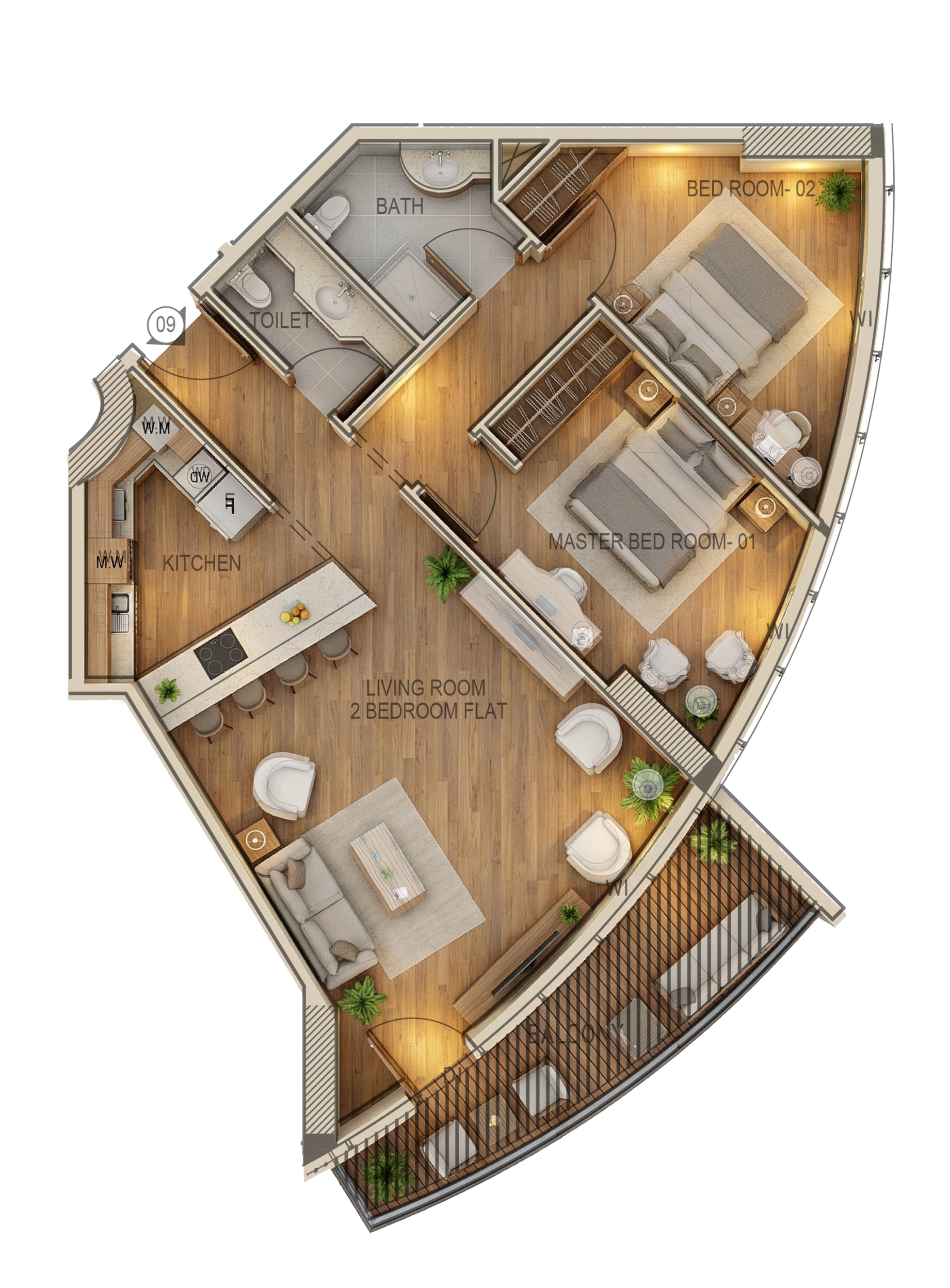 Floor plan — 2 BR