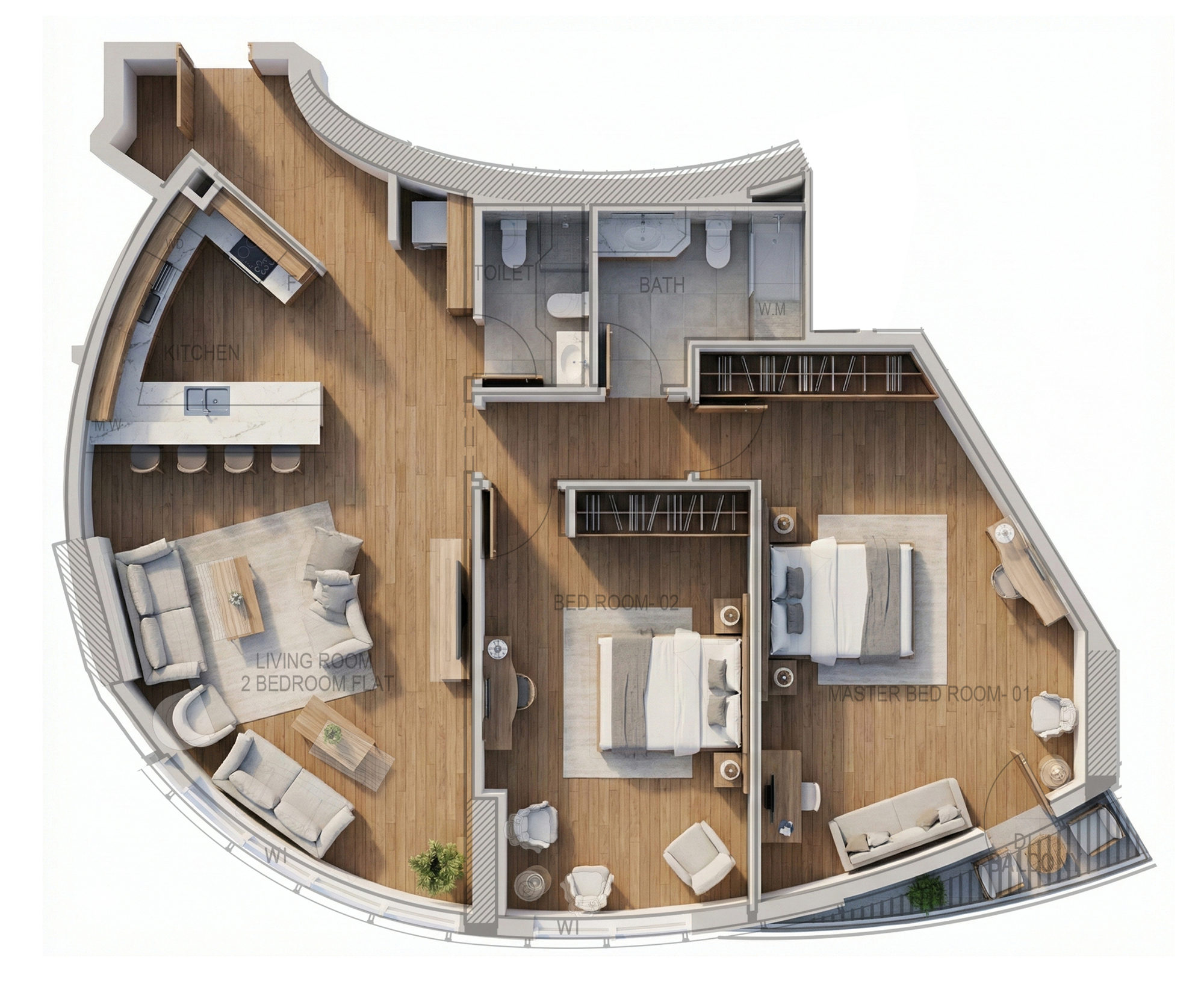 Floor plan — 2 BR
