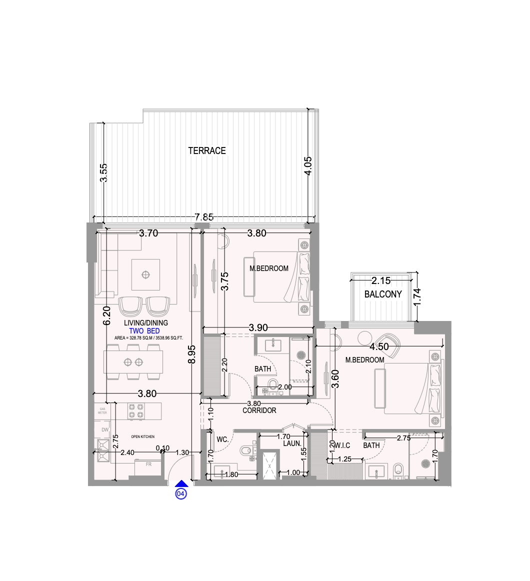 Floor plan — 2 BR