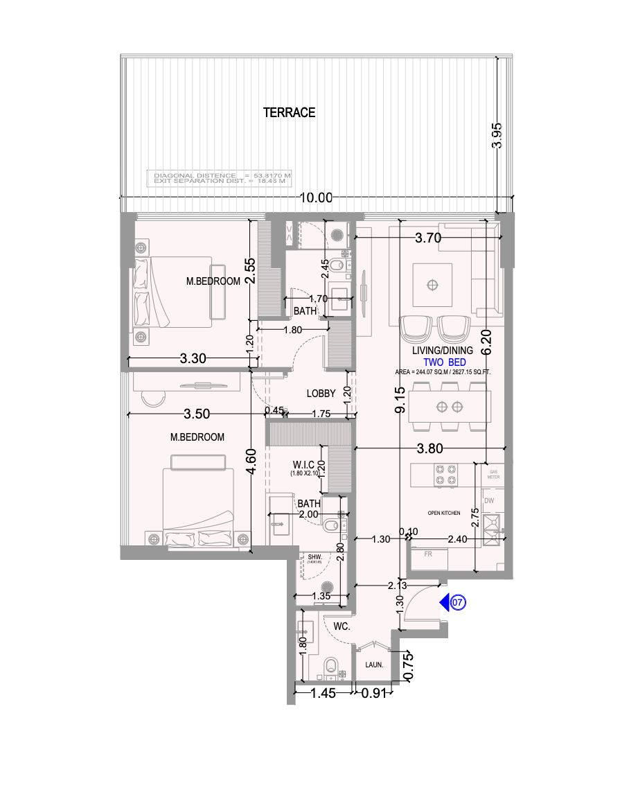 Floor plan — 2 BR