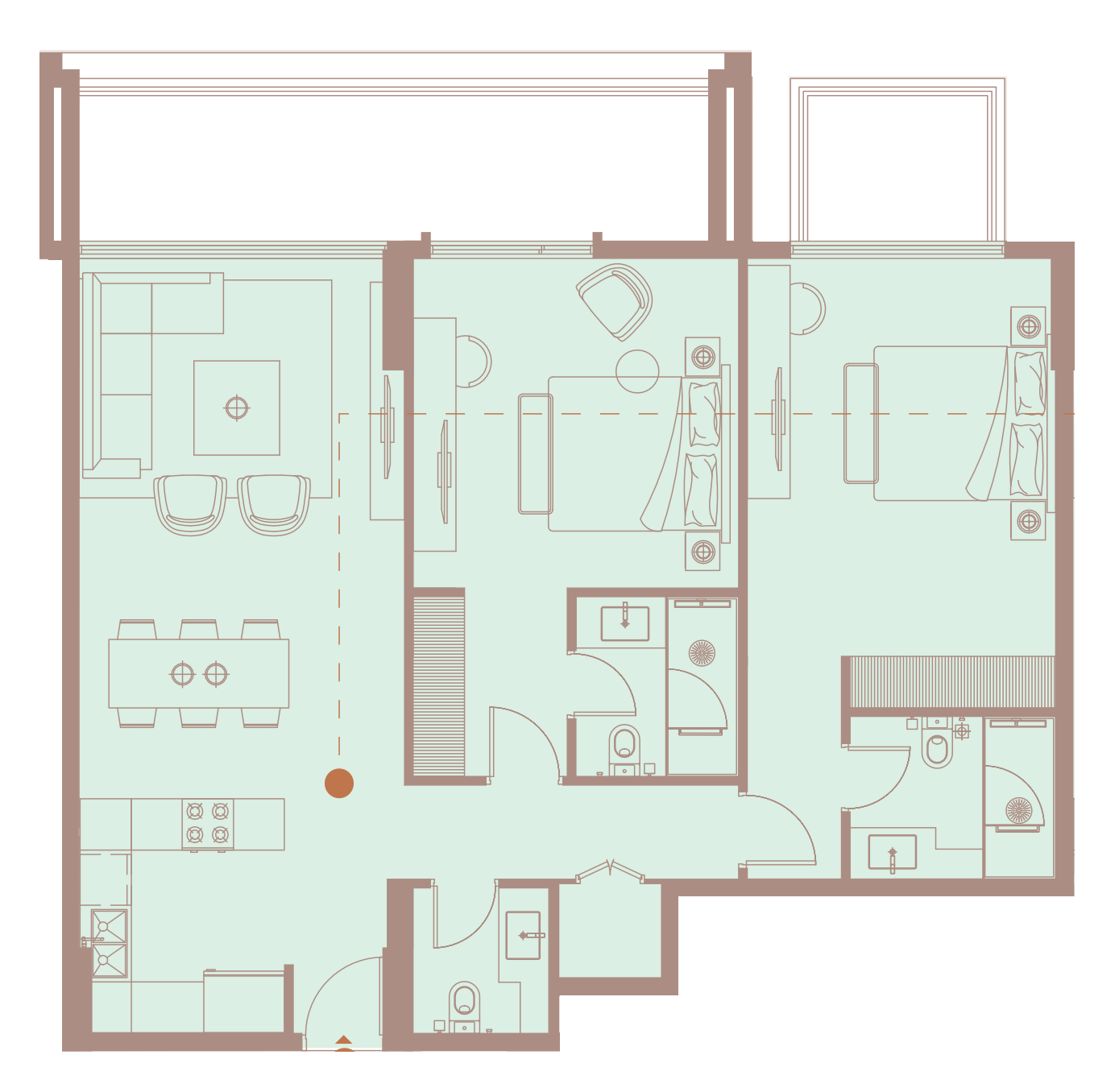 Floor plan — 2 BR