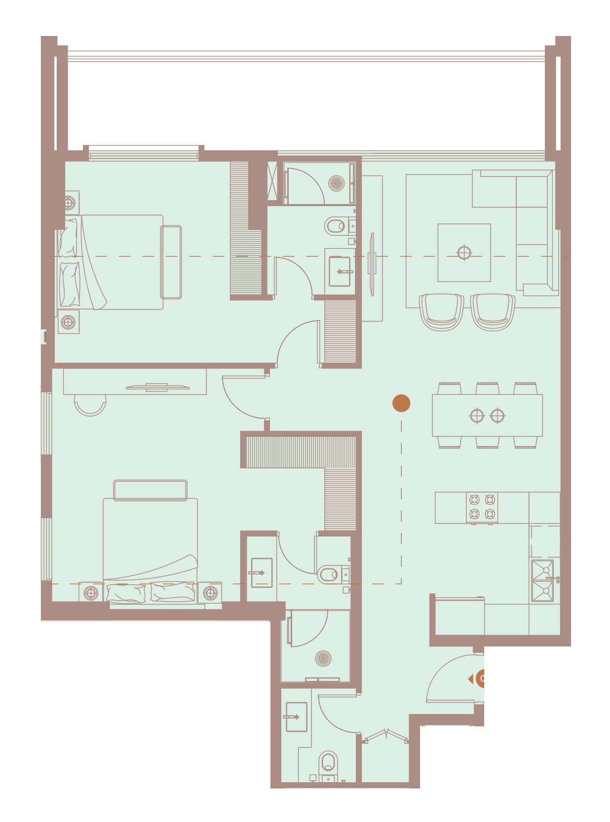 Floor plan — 2 BR