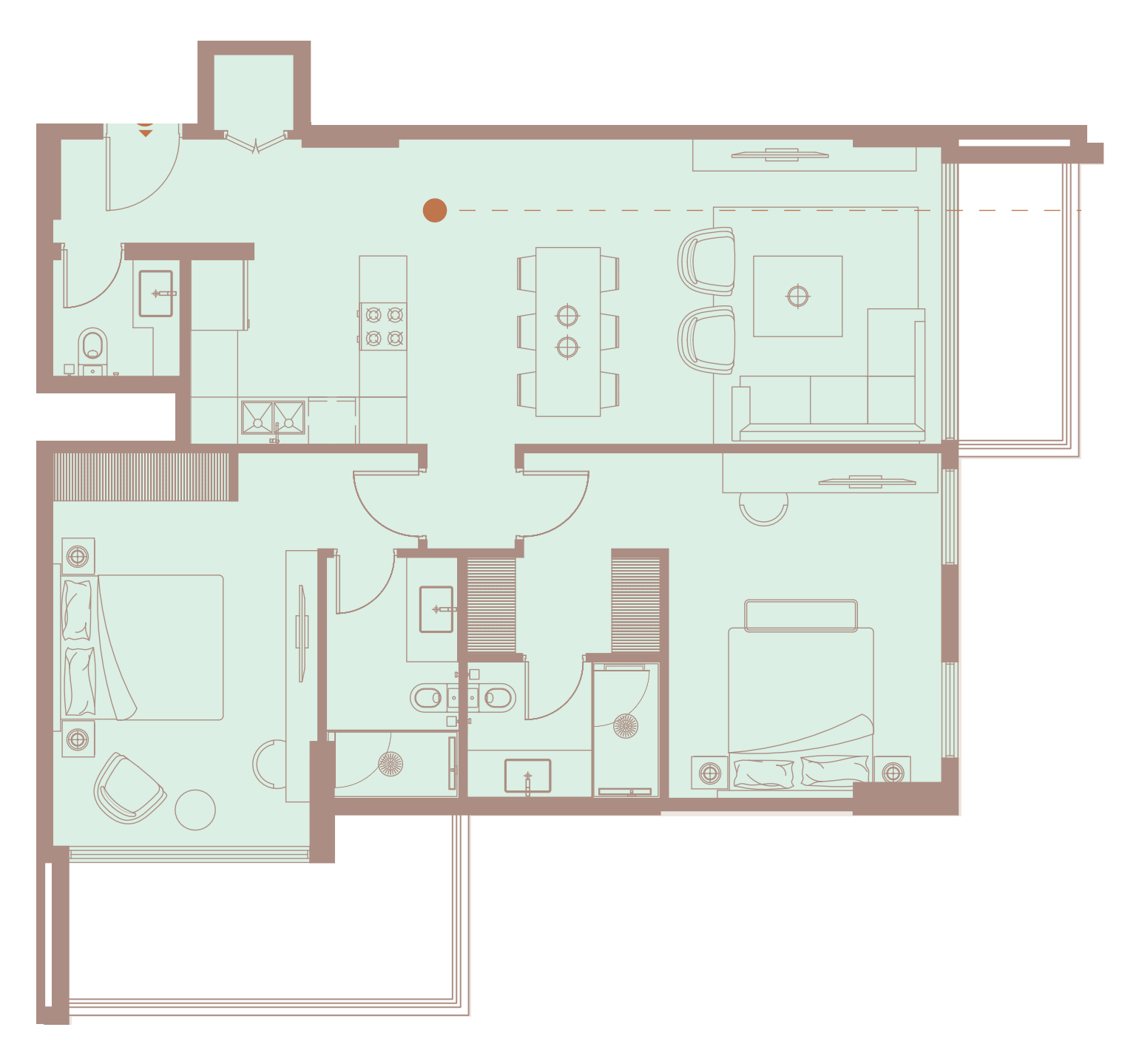 Floor plan — 2 BR
