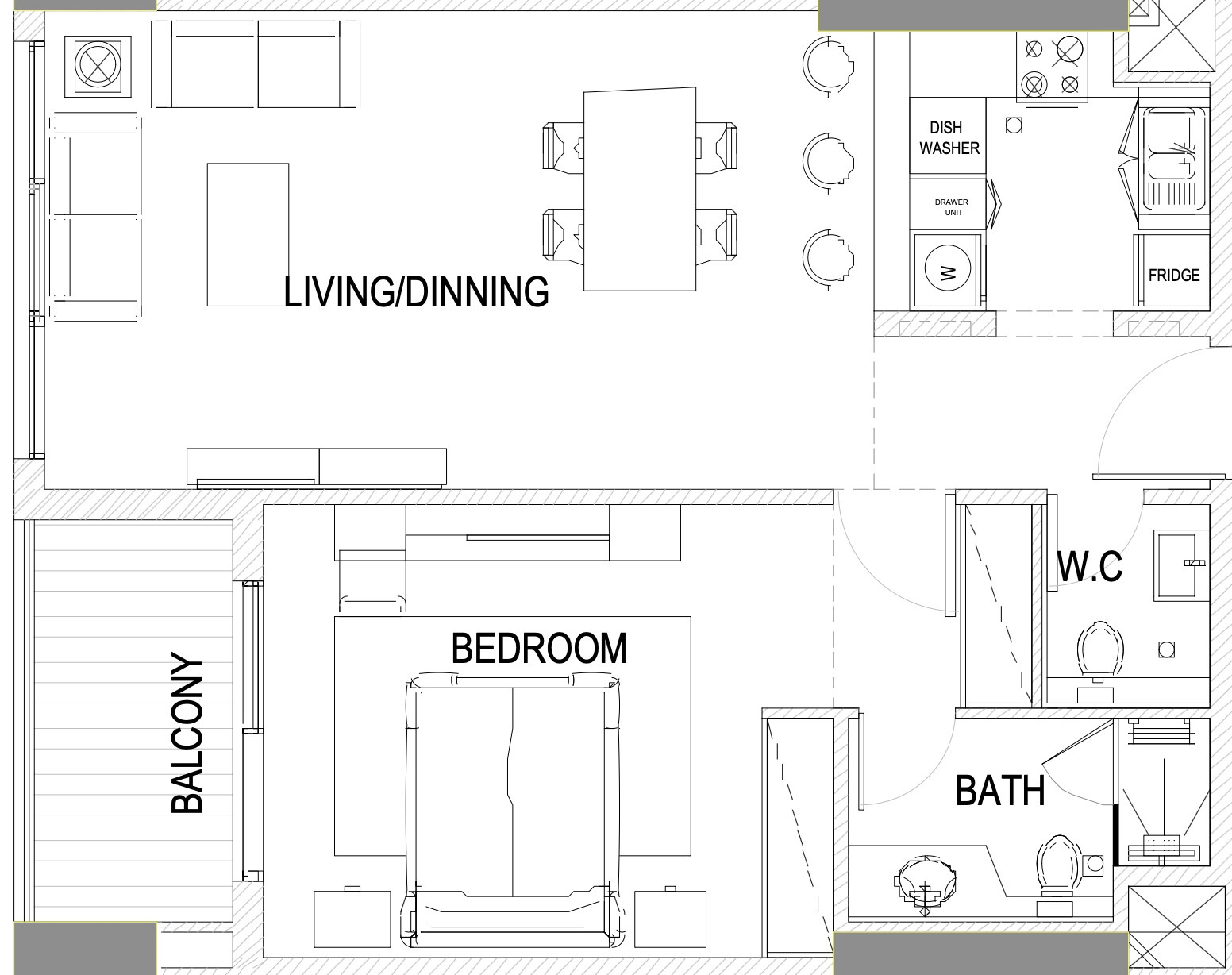 Floor plan — 1 BR