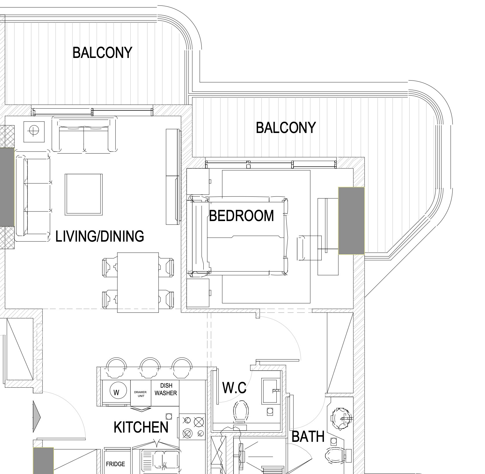 Floor plan — 1 BR