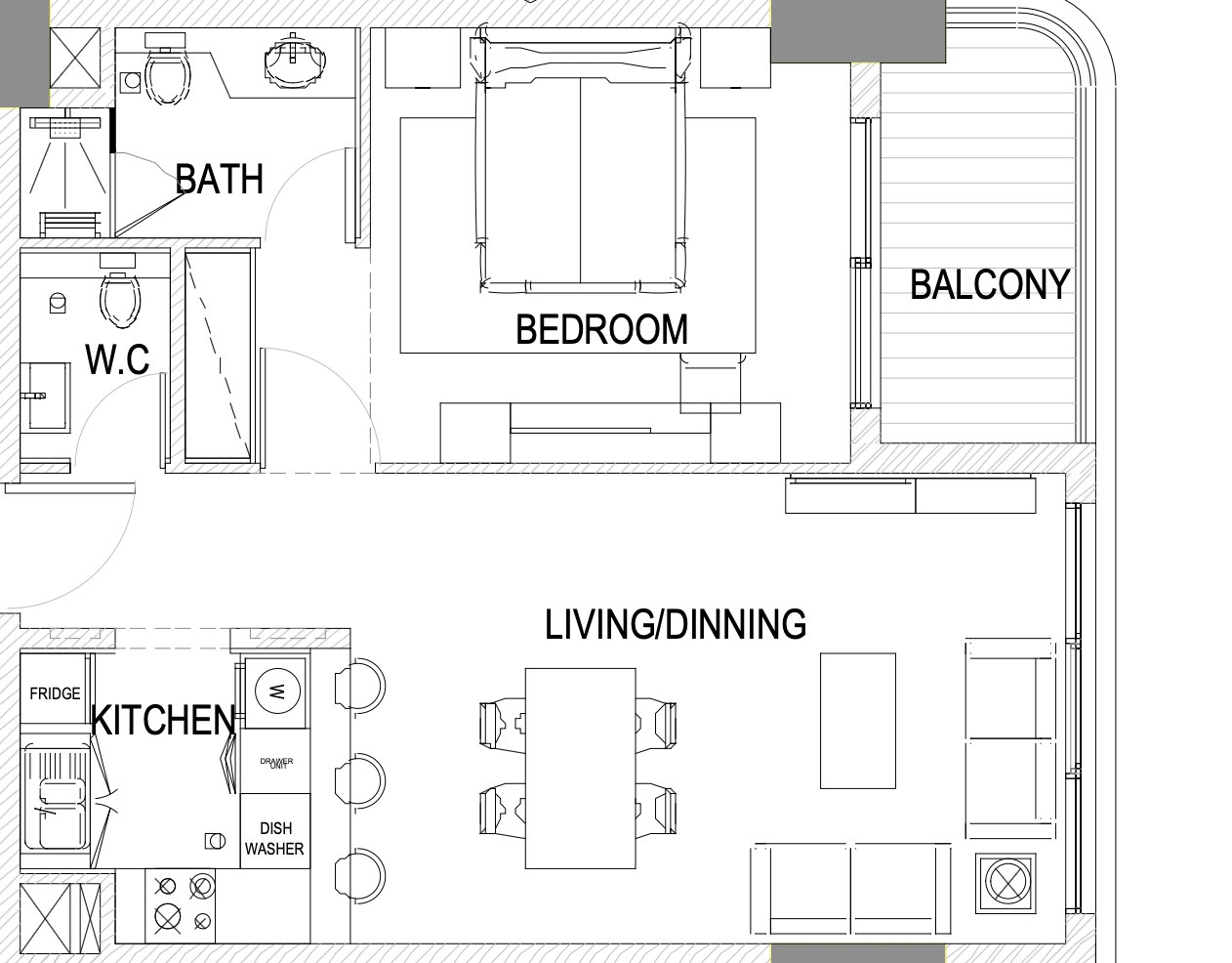 Floor plan — 1 BR