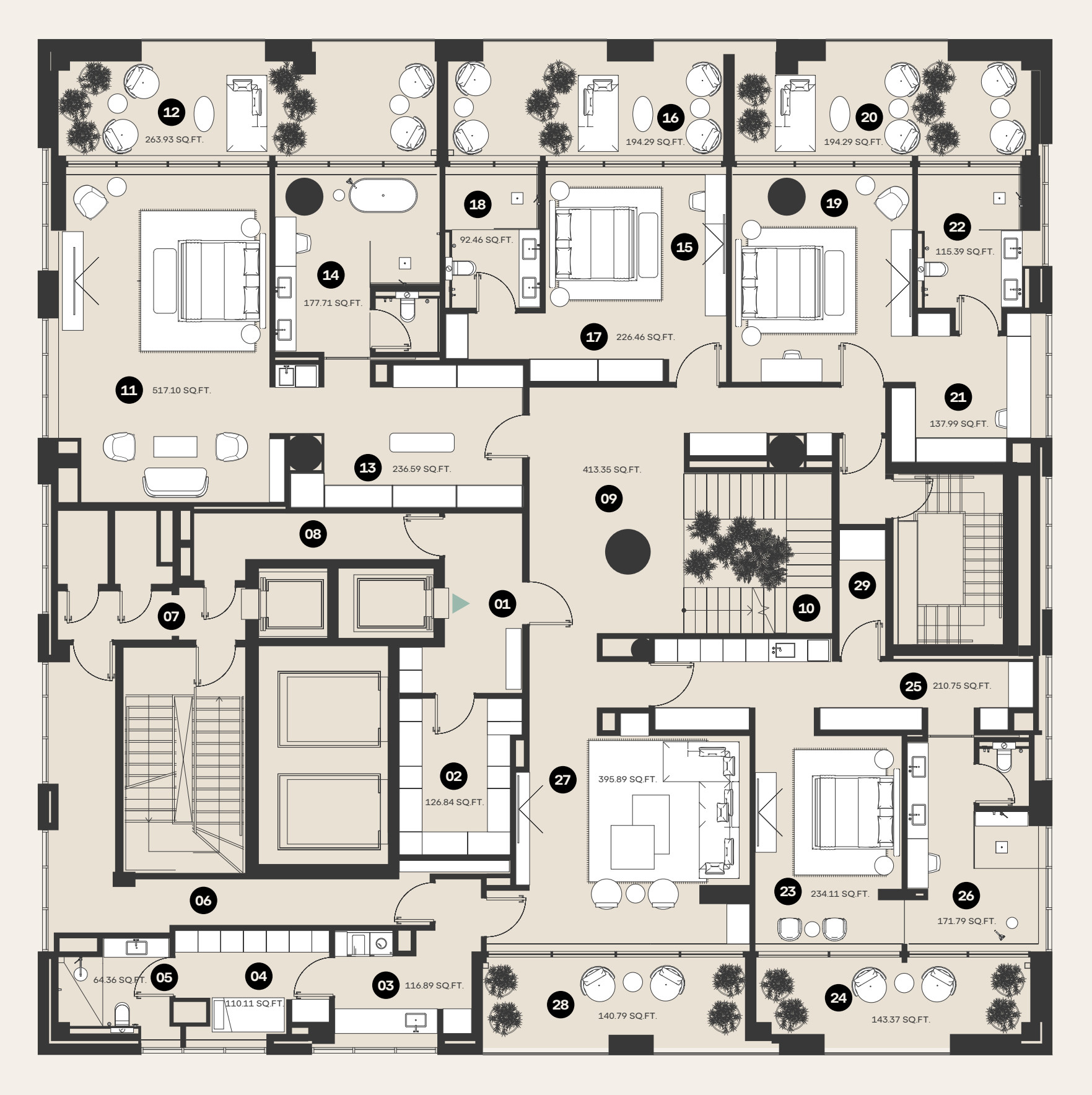 Floor plan — 5 BR