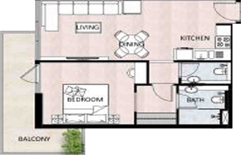 Floor plan — 1 BR