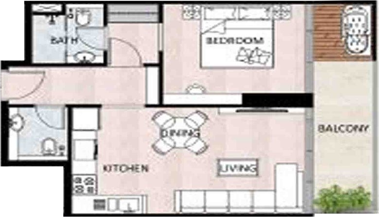 Floor plan — 1 BR