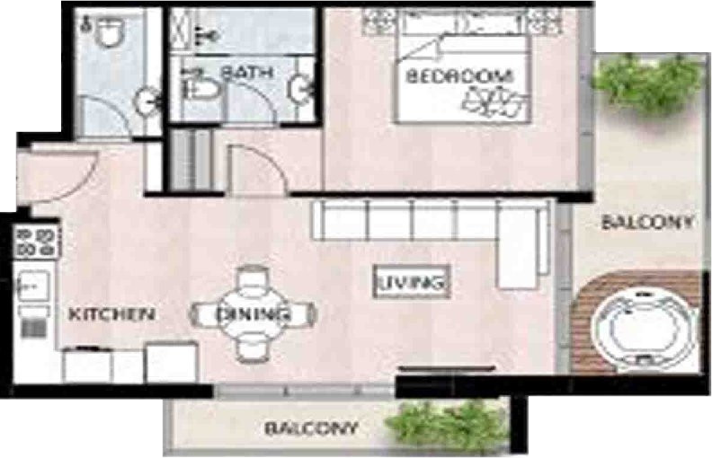 Floor plan — 1 BR