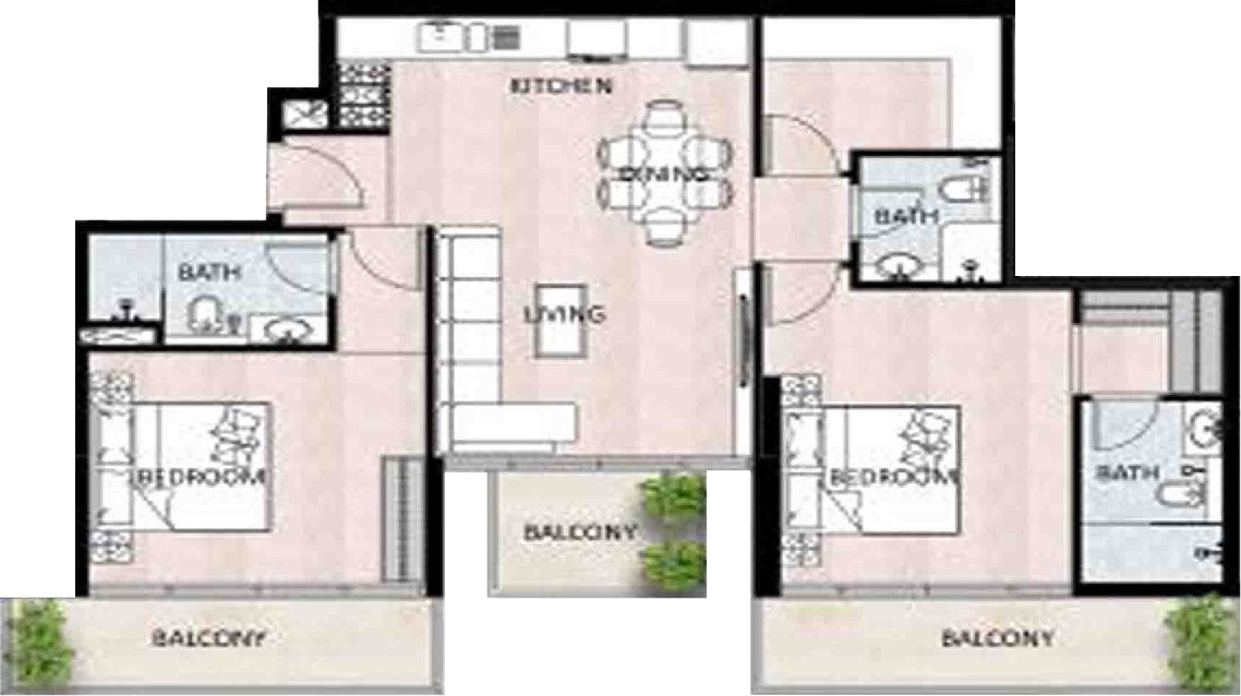 Floor plan — 2 BR