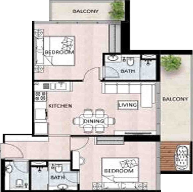 Floor plan — 2 BR