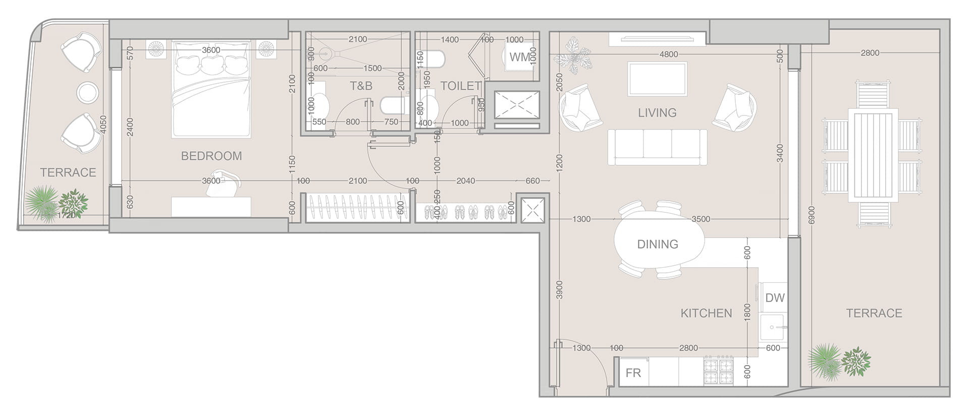 Floor plan — 1 BR