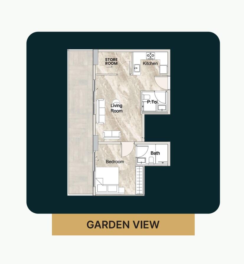 Floor plan — 1 BR