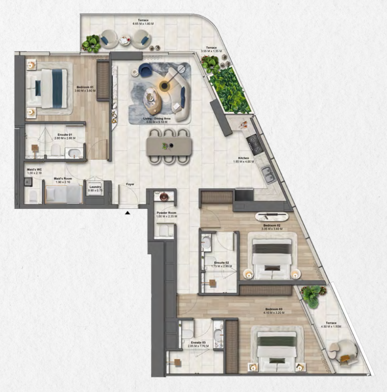 Floor plan — 3 BR