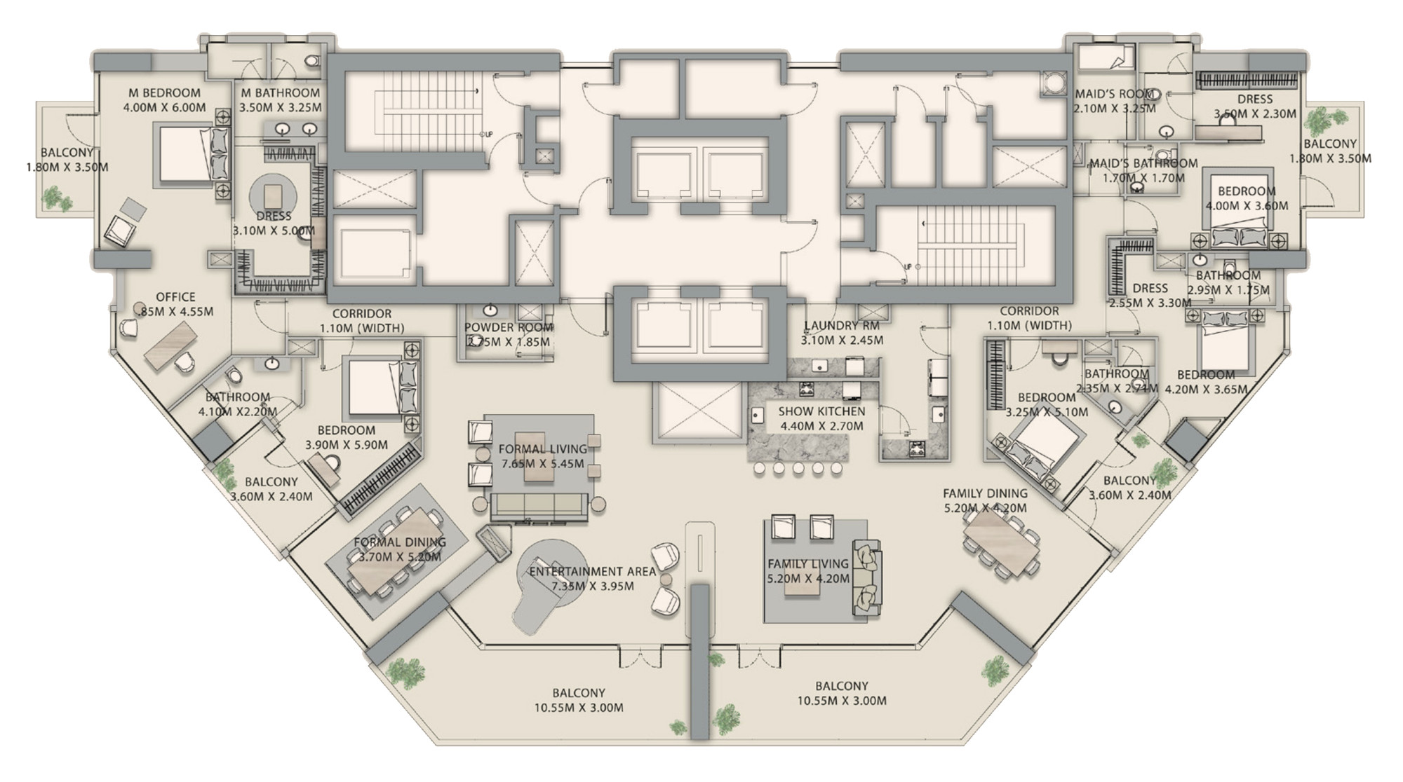 Floor plan — 5 BR