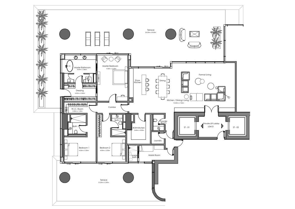 Floor plan — 3 BR