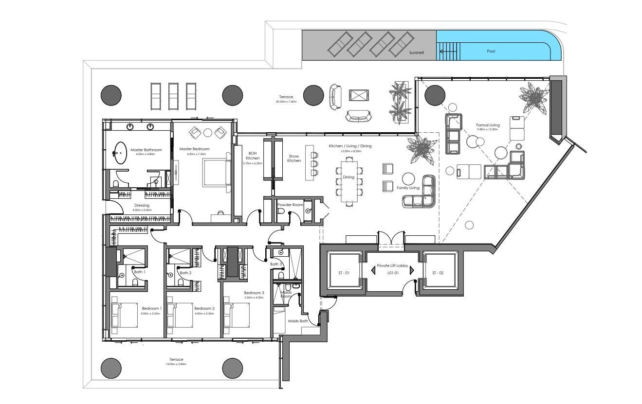 Floor plan — 4 BR