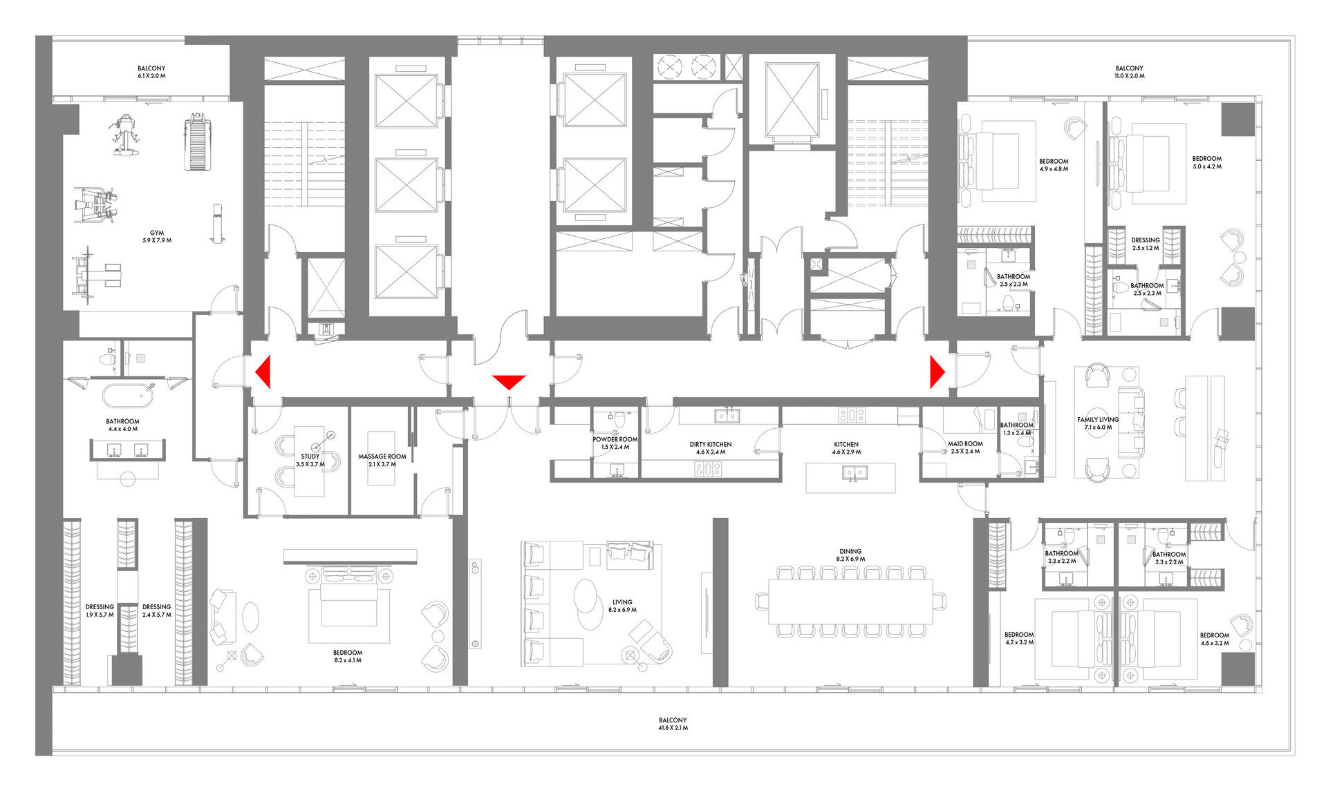 Floor plan — 5 BR