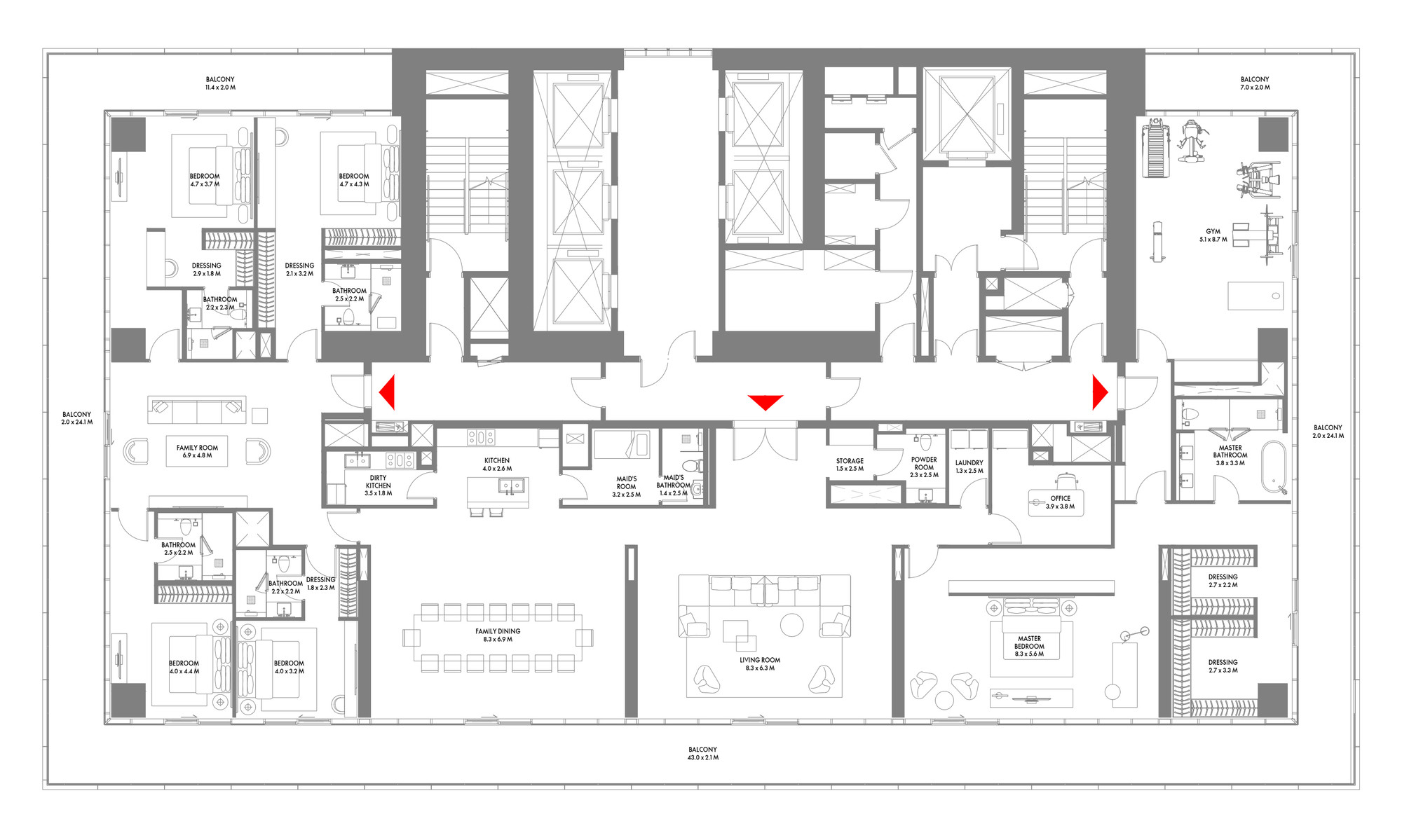 Floor plan — 5 BR