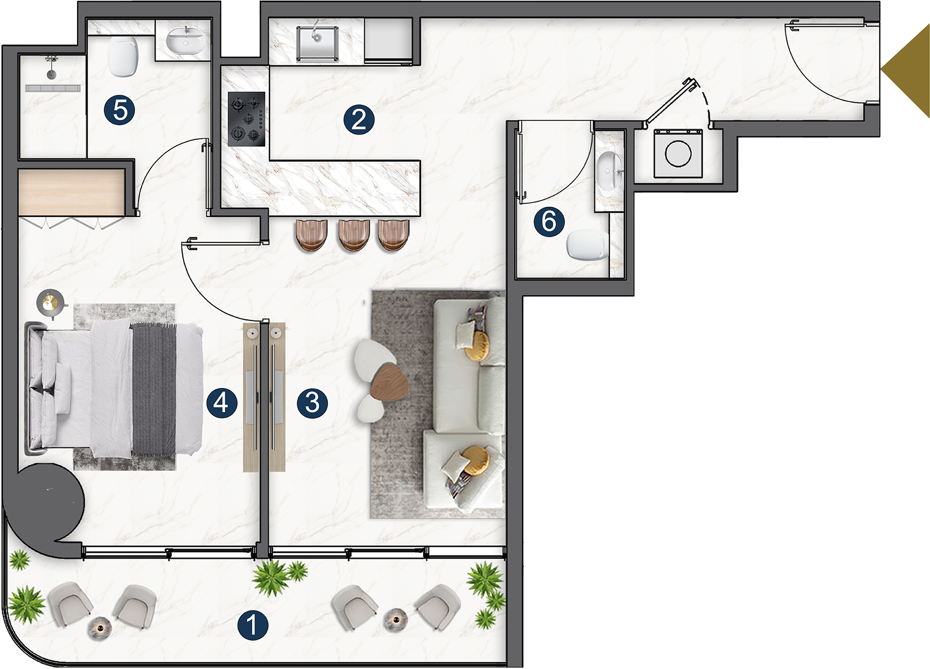 Floor plan — 1 BR